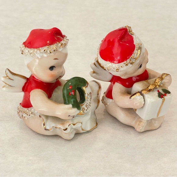 Vintage Spaghetti Santa Planter Figurine & Cherub Baby Angels Christmas - Picture 7 of 15